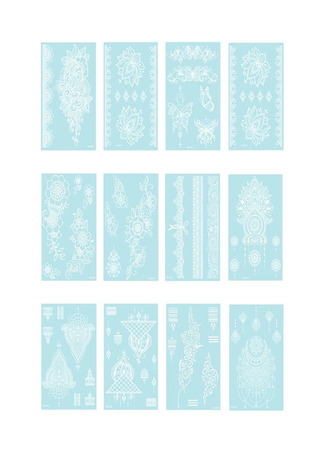 IVICOO Glow in The Dark Fake Tattoos 12 Sheets Temporary Tattoos Adult Waterproof Long Lasting - Image 1