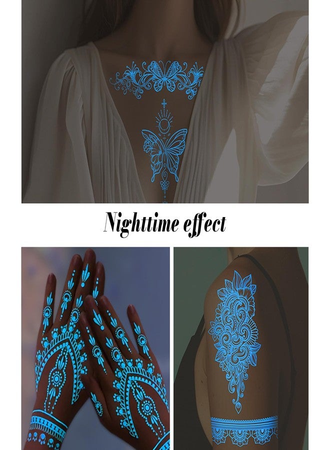 IVICOO Glow in The Dark Fake Tattoos 12 Sheets Temporary Tattoos Adult Waterproof Long Lasting - Image 5