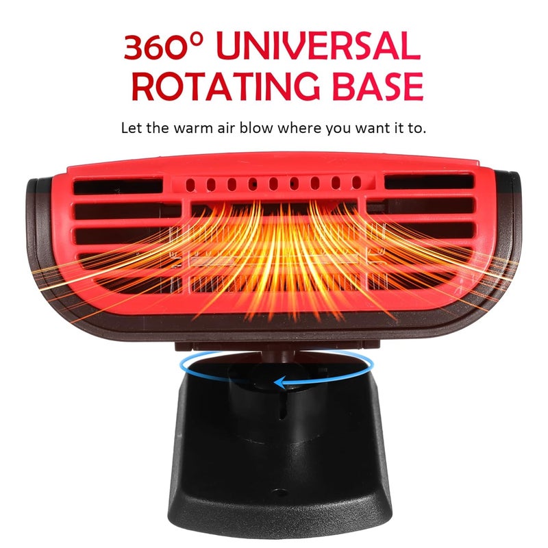 Car Heater, 12V 150W Car Defroster and Cooling Fan, Portable Car Heater, 2 in1 Heating/Cooling Outlet Plug in Cigarette Lighter Automobile Windscreen Fan for Winter and Wet Weather - Image 5