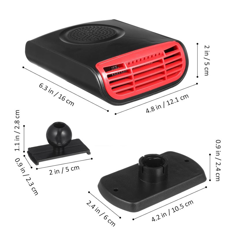Car Heater, 12V 150W Car Defroster and Cooling Fan, Portable Car Heater, 2 in1 Heating/Cooling Outlet Plug in Cigarette Lighter Automobile Windscreen Fan for Winter and Wet Weather - Image 2