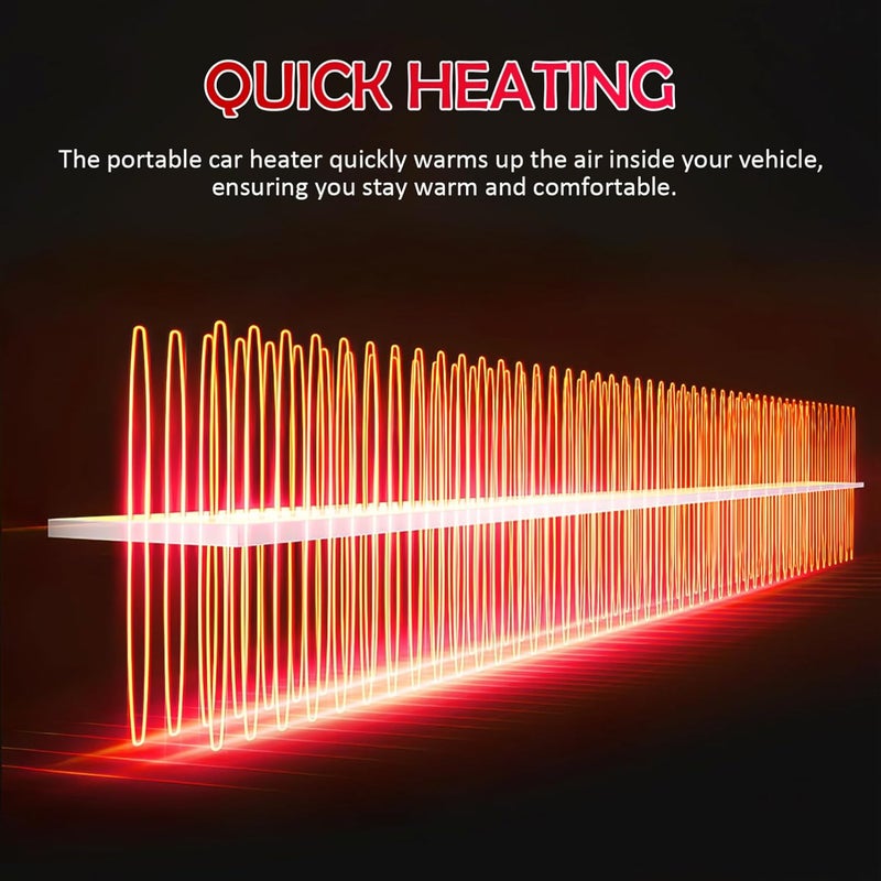Car Heater, 12V 150W Car Defroster and Cooling Fan, Portable Car Heater, 2 in1 Heating/Cooling Outlet Plug in Cigarette Lighter Automobile Windscreen Fan for Winter and Wet Weather - Image 3