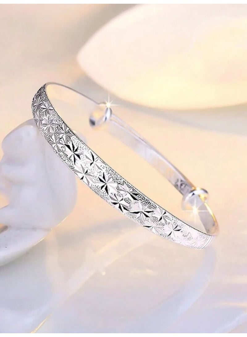 اسوارة نسائية بتصميم راقي وأنيق مطلي بالفضة 925 - Image 3