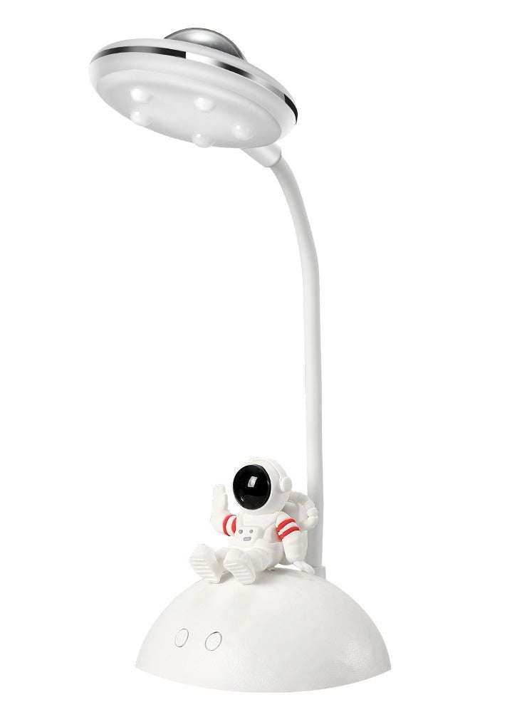 مصباح طاولة رائد فضاء متعدد الوظائف من النوع C للشحن LED لحماية العين وتعلم سطح المكتب وضوء ليلي إسقاطي وإضاءة جو مع تعتيم مستمر وحامل هاتف محمول - Image 1