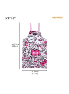 chefmade Hello Kitty 100% Cotton Apron Adjustable Cross Back Dress with 2 Pockets Kitchen Aprons  - Image 2