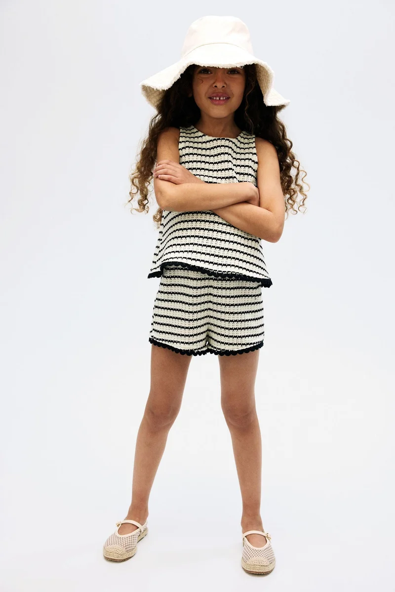 H&M Textured-knit shorts
