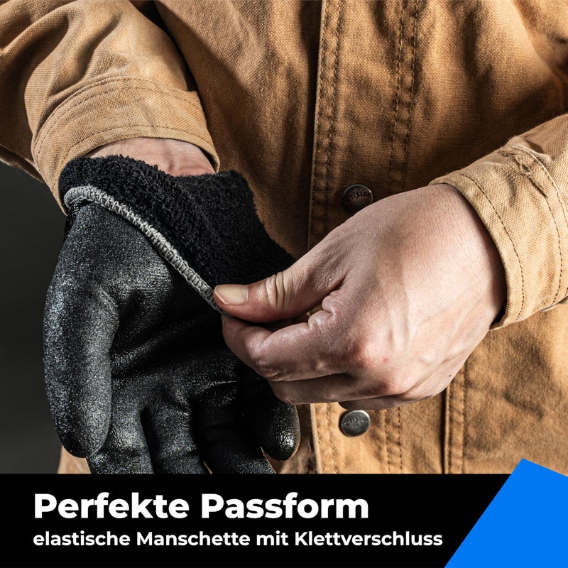 toolant Waterproof Gloves for Men and Women, Freezer Gloves with Grip, Double Nitrile Dipped for Extreme Oil Repellent, for Construction, Mechanics, Mining, Plumbing, Black, Large - Image 5