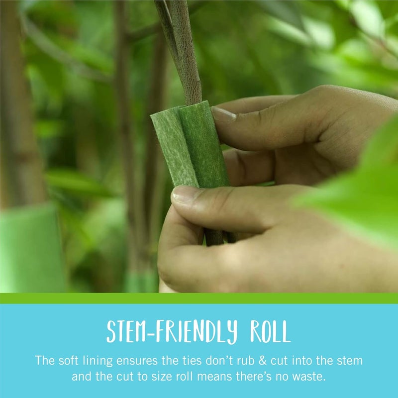 Velcro Brand ONE-WRAP Ties | Tree and Plant Supports for Effective Growing | Strong Gardening Grips are Reusable and Adjustable | Cut-to-Length, 18 ft x 2 in, Green-Recycled Plastic - Image 4