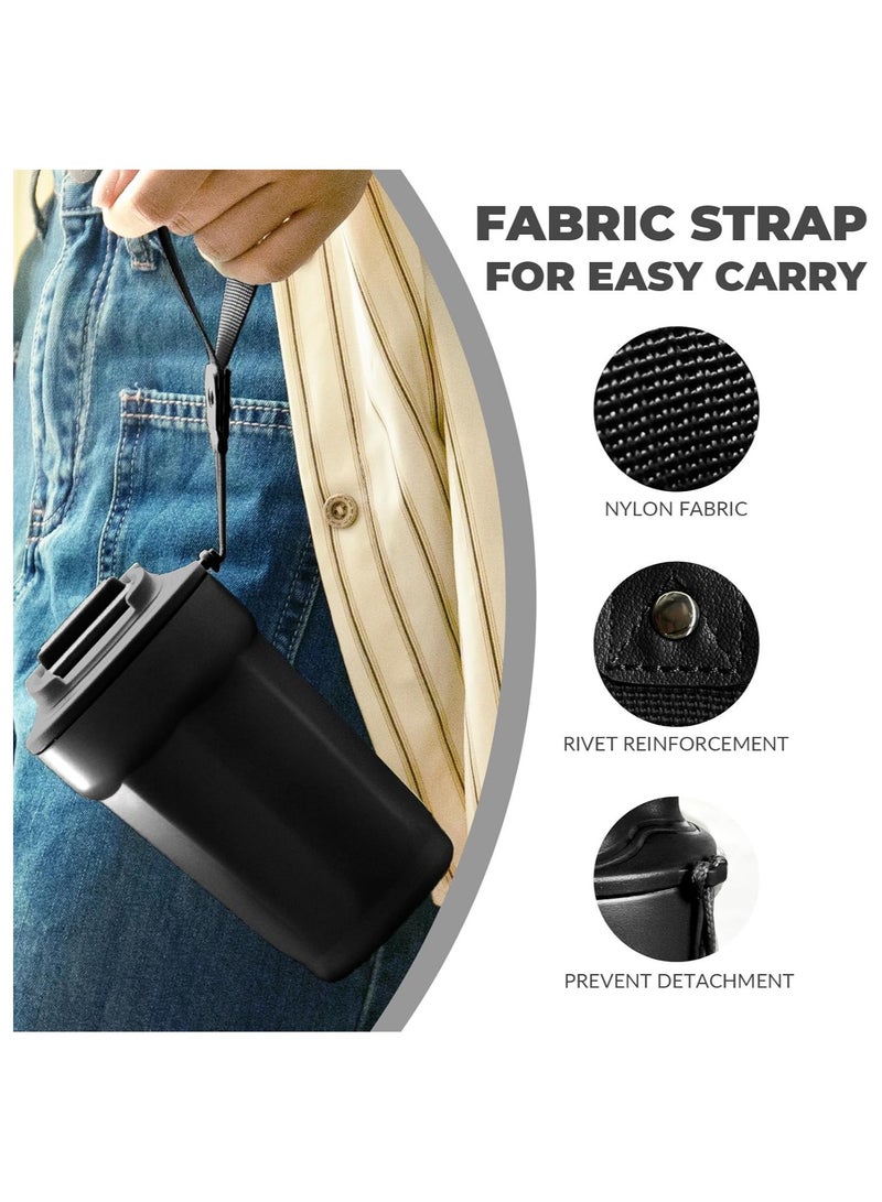 آنا 450 مل إبداعي محمول كأس القهوة بغطاء مزدوج من الفولاذ المقاوم للصدأ 304 - Image 2