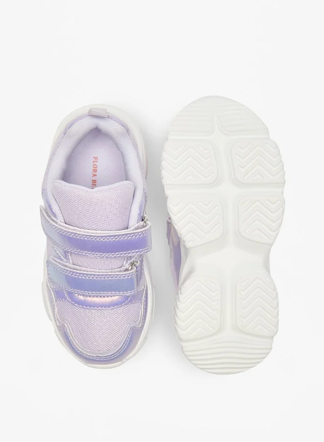 Flora Bella By Shoexpress Girls Textured Shoes with Hook and Loop Closure