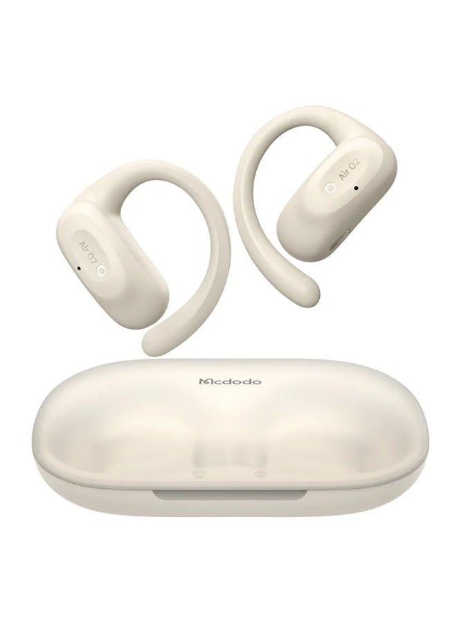 مكدودو سماعات Mcdodo OWS بتصميم Open Wear Stereo من سلسلة Air O2 – سماعات بلوتوث لاسلكية TWS مفتوحة للمكالمات والموسيقى – بيج (HP-8051) - Image 2