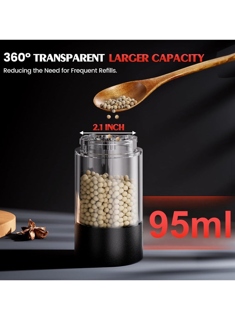 أوزيغالور طاحونة ملح وفلفل كهربائية مع ضوء LED - مجموعة من 2 قطعة، طاحونة أوتوماتيكية قابلة لتعديل النعومة وسعة كبيرة - تعمل بالبطارية - Image 4