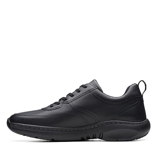clarks أحذية كلاركس للرجال كلاركس برو لاسي أوكسفورد، جلد أسود، 12 عريض - Image 2