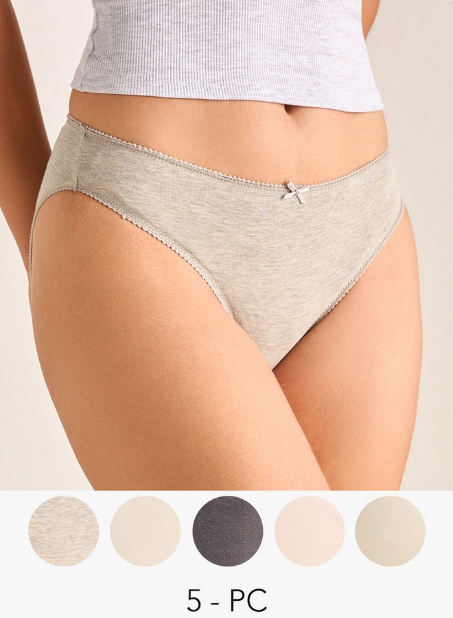 سبلاش فيڤ طقم من  سراويل داخلية بفيونكة وخصر مطاطي - Image 1