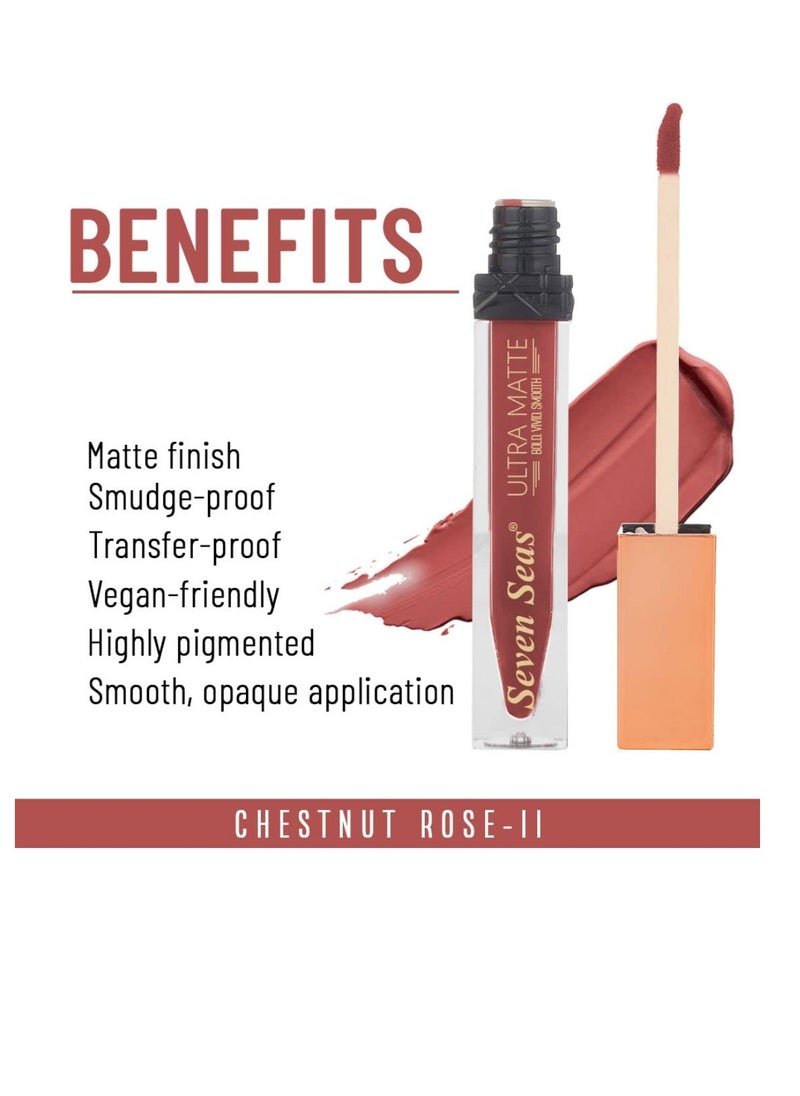 Seven Seas Seven Seas Ultra Smooth Matte Liquid Lipstick Smooth Lip Color Weightless Finish Long Lasting Matte Liquid Lipstick for Women Claret  - Image 4