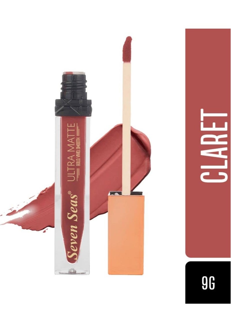 Seven Seas Seven Seas Ultra Smooth Matte Liquid Lipstick Smooth Lip Color Weightless Finish Long Lasting Matte Liquid Lipstick for Women Claret  - Image 2
