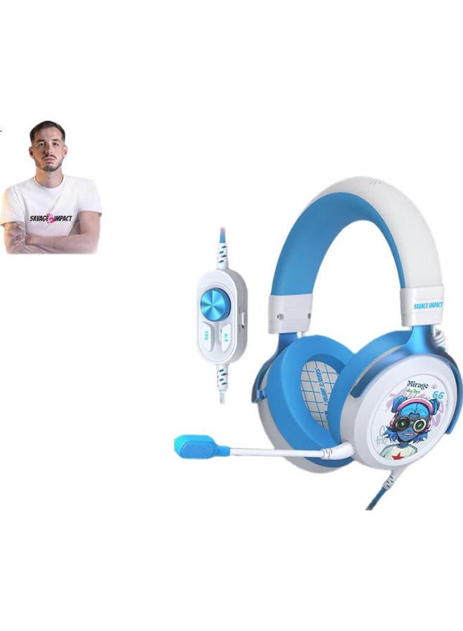 A4TECH A4Tech M595Pro Wired Gaming Headset Blood Hand Ghost Usb 7.1 Surround Sound Chicken Cs Headset Fps Lightweight Savage Tribe Gaming Headset Savage Girlfriend - Image 3