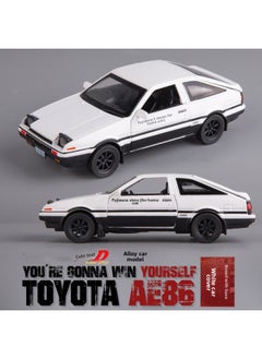 Boxed Tianying Headword D Simulation Alloy Car Model 1:32 AE86 Car Model Sound And Light Pull Back Puzzle-Color:White And White