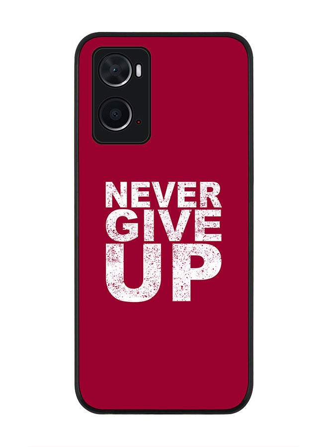 Stylizedd Rugged Black edge case for Oppo A96 4G/A36/A76 Slim fit Soft Case Flexible Rubber Edges Anti Drop TPU Gel Thin Cover - Never ever give up - Image 1