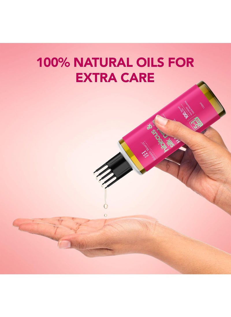 Botanic Hearth Botanic Hearth Hibiscus Silk Protein Hair Oil – 150ml – Nourishes & Strengthens Hair, Enhances Shine, Reduces Frizz, Promotes Healthy Hair Growth with Hibiscus & Silk Proteins  - Image 5