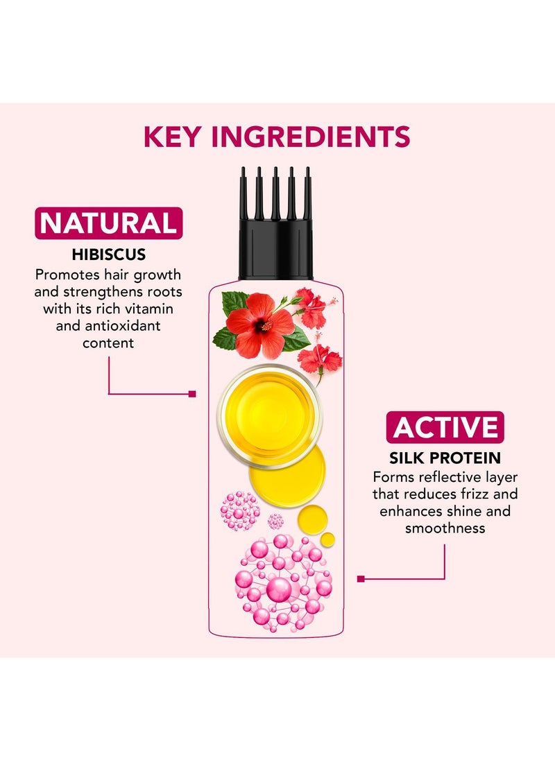 Botanic Hearth Botanic Hearth Hibiscus Silk Protein Hair Oil – 150ml – Nourishes & Strengthens Hair, Enhances Shine, Reduces Frizz, Promotes Healthy Hair Growth with Hibiscus & Silk Proteins  - Image 3