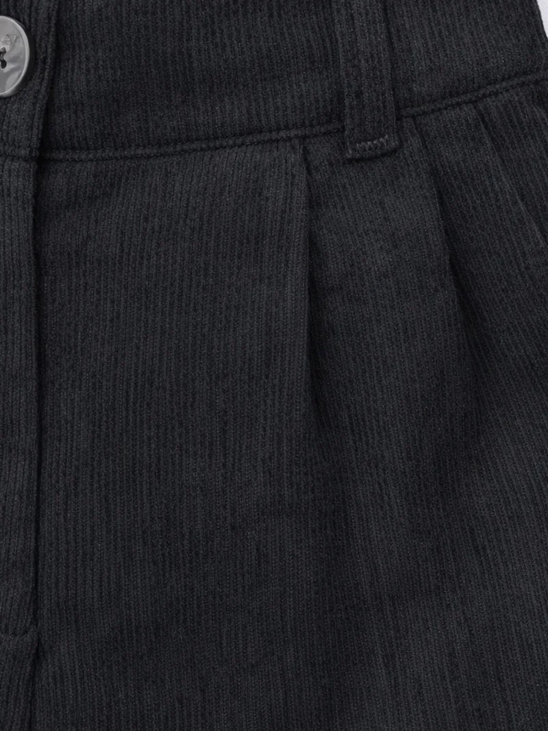 ميكسراي Mixray High Waist Velvet Straight Leg Pants