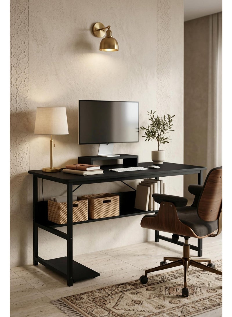 Visionnaire 110*50 cm Office Table Computer Desk with Bookshelf - Simple Style Study  Desk and Gaming Table - Image 2