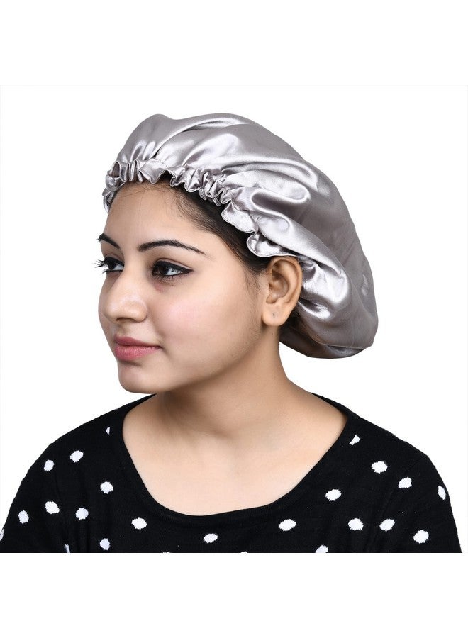 NNR Satin Silk Premium Sleeping Caps, Double Layered Stretchable Hair Bonnets & Hair Scrunchies for Girls and Women Set of 4 Pcs - Multicolor11 - Image 2