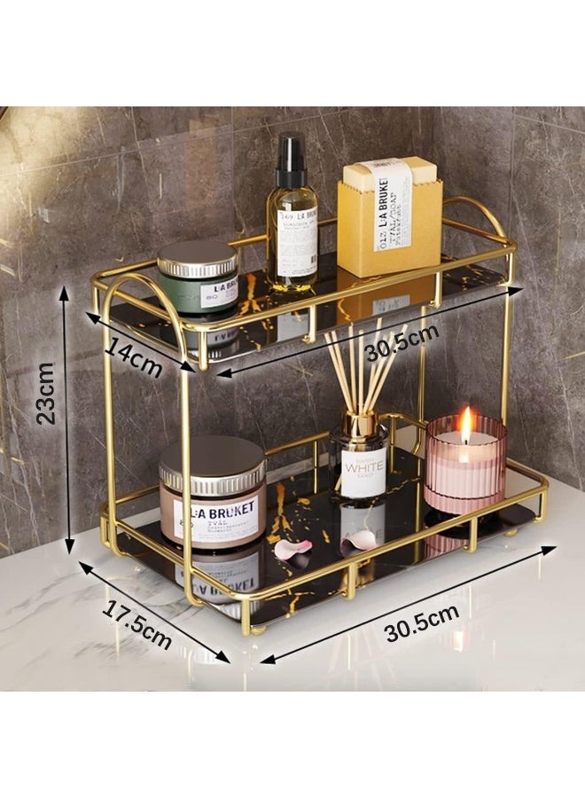 IBAMA IBAMA Storage Basket Organizers Shelf Bathroom Storage Shampoo Soap Makeup Storage Rack Holder Bathroom Organizer 1 Layer Black, Gold  - Image 2