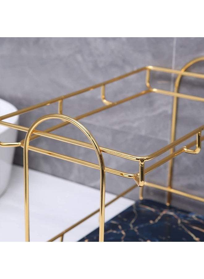 IBAMA IBAMA Storage Basket Organizers Shelf Bathroom Storage Shampoo Soap Makeup Storage Rack Holder Bathroom Organizer 1 Layer Black, Gold  - Image 4