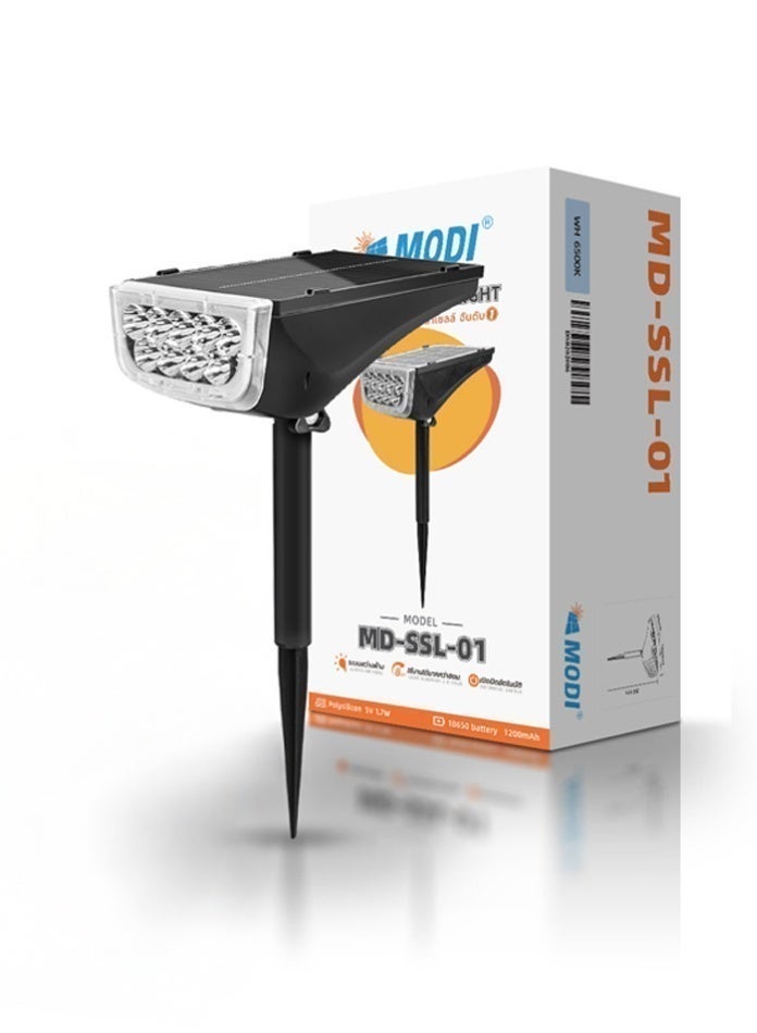 MODI Solar Spike Light Outdoor LED 1.7W Mono Panel | 8H+ Lighting | 3000K Warm White | IP65 Waterproof Garden Pathway Landscape Spotlight - Image 2