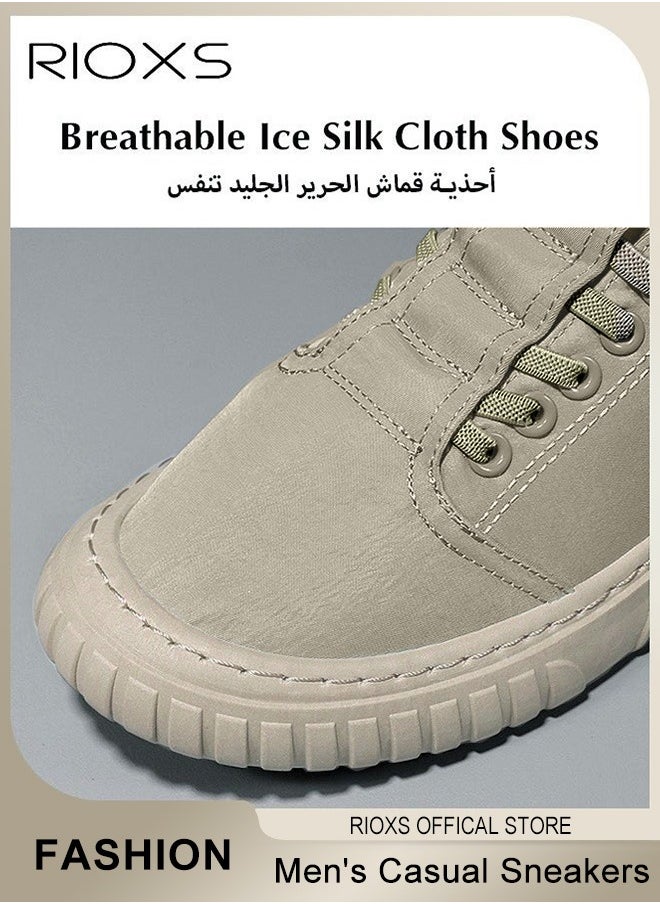 RIOXS - Men's Classic Canvas Low Top Sneakers, High-quality Lightweight Breathable Shoes, Fashionable Comfortable Flat Shoes with Non-slip Sole, Casual Canvas Shoes, Suitable for Various Activities - Image 1