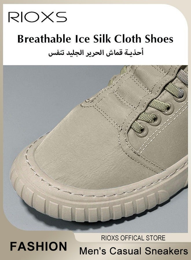 RIOXS Low Top Sneaker for Men, Classic Canvas Sneakers, Comfy Breathable Athlesiure Shoes, Men's Classic Canvas Shoes, Lightweight Non-slip Running Shoes, Durable Reliable Walking Shoes, Sport Shoes for Jogging Workuot Work and Daily Wear, Green Mens Footwear - Image 3