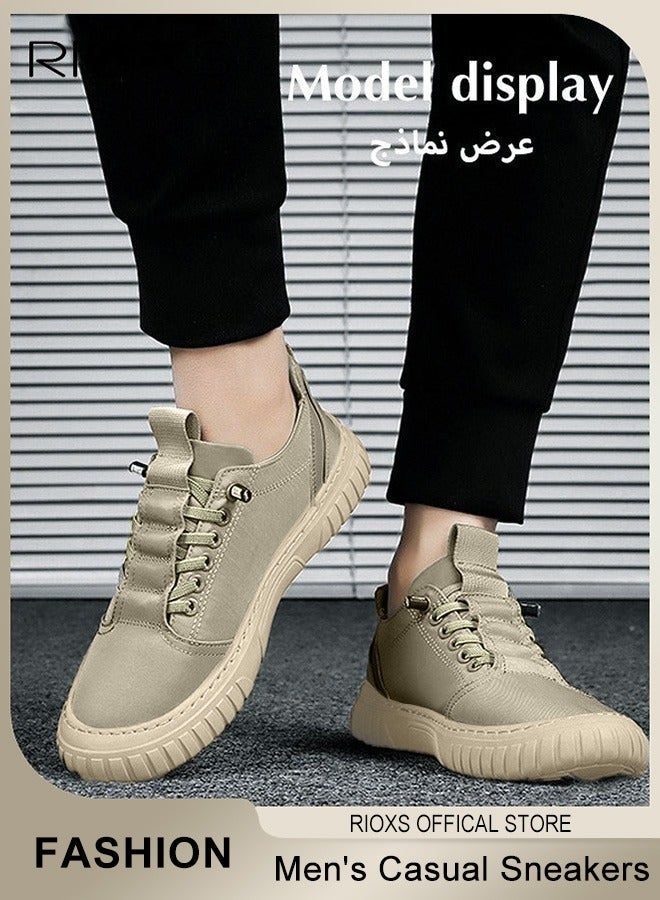 RIOXS Low Top Sneaker for Men, Classic Canvas Sneakers, Comfy Breathable Athlesiure Shoes, Men's Classic Canvas Shoes, Lightweight Non-slip Running Shoes, Durable Reliable Walking Shoes, Sport Shoes for Jogging Workuot Work and Daily Wear, Green Mens Footwear - Image 1
