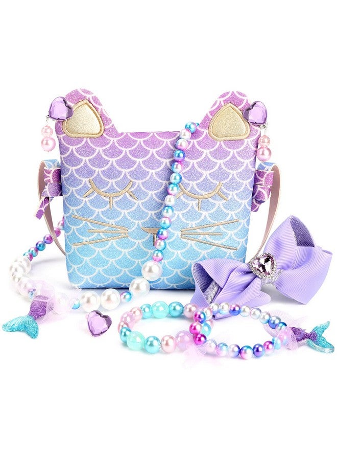 mibasies Purse For Little Girls Dress Up Jewelry Pretend Play Mermaid Gifts For Girls Kids Birthday Presents  - Image 1
