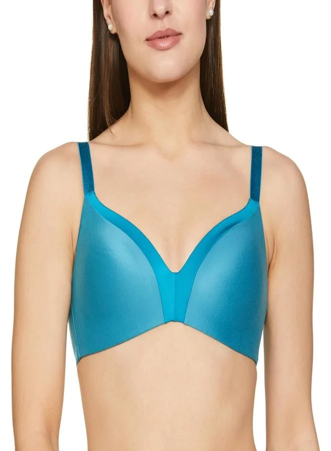 ترايامف Triumph Padded Sports Bra for Women | Minimizer 34B, Turquoise | Full Coverage Cut and Sew Design | Comfortable Support with Cross-Back Straps | Pack of 1