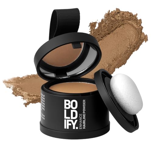 BOLDIFY Hairline Powder  Root Touch Up Hair Color for Gray Coverage  Bald Spot Concealing Hair Powder for Women  Men  48Hour StainProof  Dark Blonde