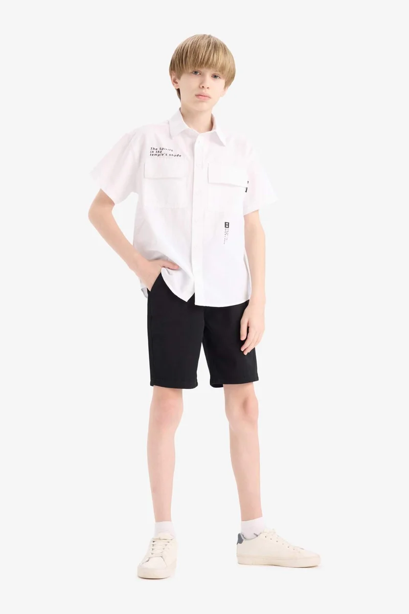 ديفاكتو Boy Basic Gabardine Shorts