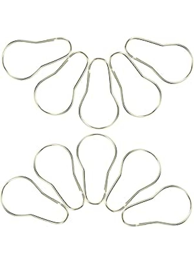 Gold Shower Curtain Hooks 20 Pack Stainless Steel Gourd Shaped Rings For Bathroom Window Rod - Image 1