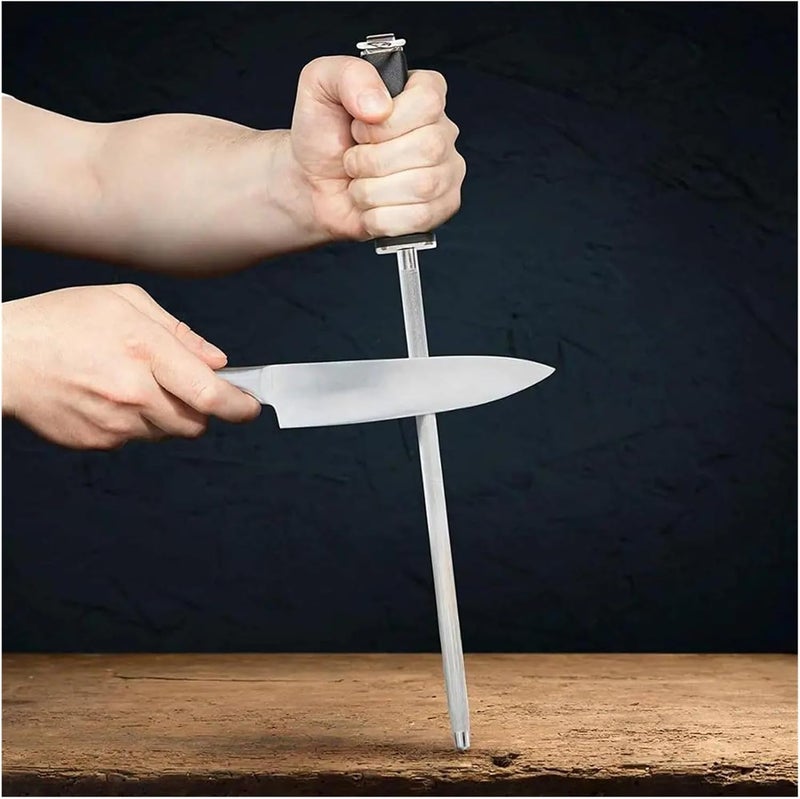 قضيب شحذ سكاكين مقاس 12 بوصة، عصا شحذ طاهٍ لجميع سكاكين المطبخ KC0311 - Image 4