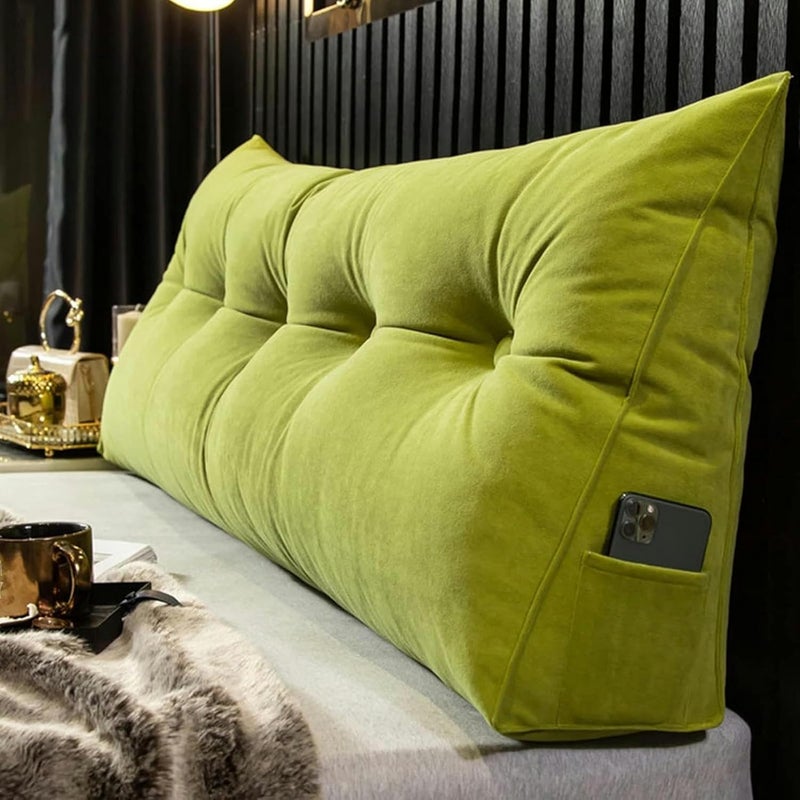 Queen Wedge Pillow Headboard Triangular Headboard Sofa Bed Pillow Sofa Bed Pillow for Reading, Back Positioning Support for Headboard with Removable Cover - Image 1