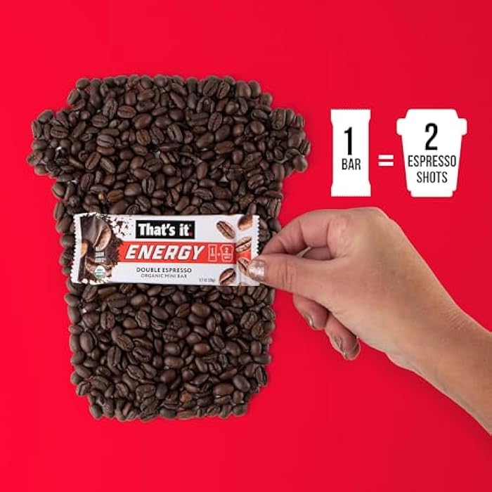 That's it. That’s it. Organic Energy Coffee Mini Bars - (1 Mini Bar = 2 Espresso Shots) Grab and Go, No Added Sugars, Non-GMO, Caffeine Power Snack, Kosher, Allergy Friendly (Double Espresso - 15 Count) - Image 3
