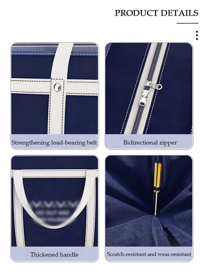 DUNISO 2-Piece Foldable Moving Storage Bags, Multi-Purpose Clothes Organizers Tote With Reinforced Handles, Heavy-Duty Collapsible Storage Pouch With Secure Zippers For Home Bedroom, Moving House, Travel - Image 3