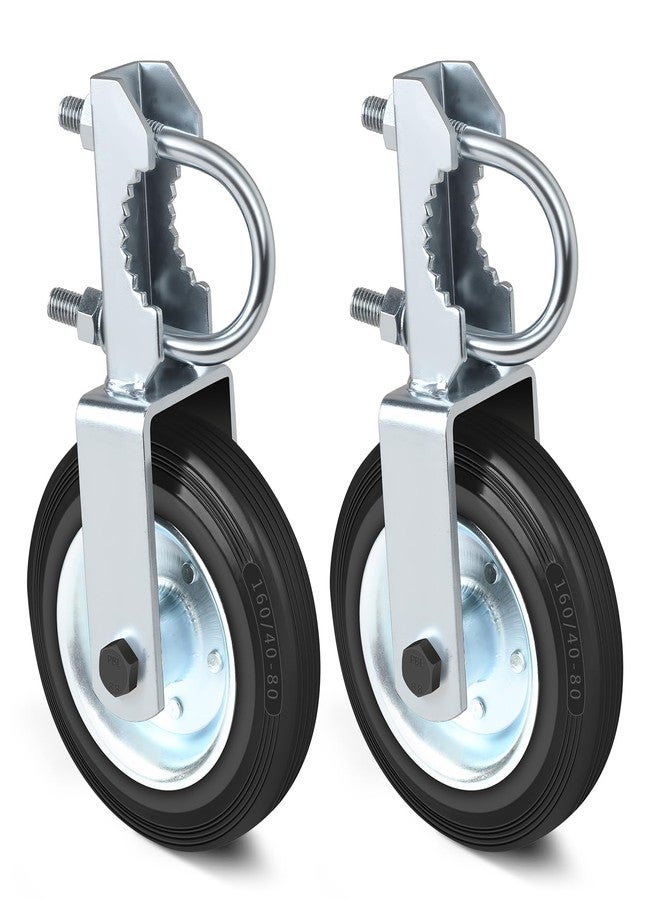 Mofeez Gate Wheel for Metal Swing Gate with 1-5/8" Thru 2" Gate Frames, Gate Support Wheel for Chain Link Fence (Set of 2) - Image 1