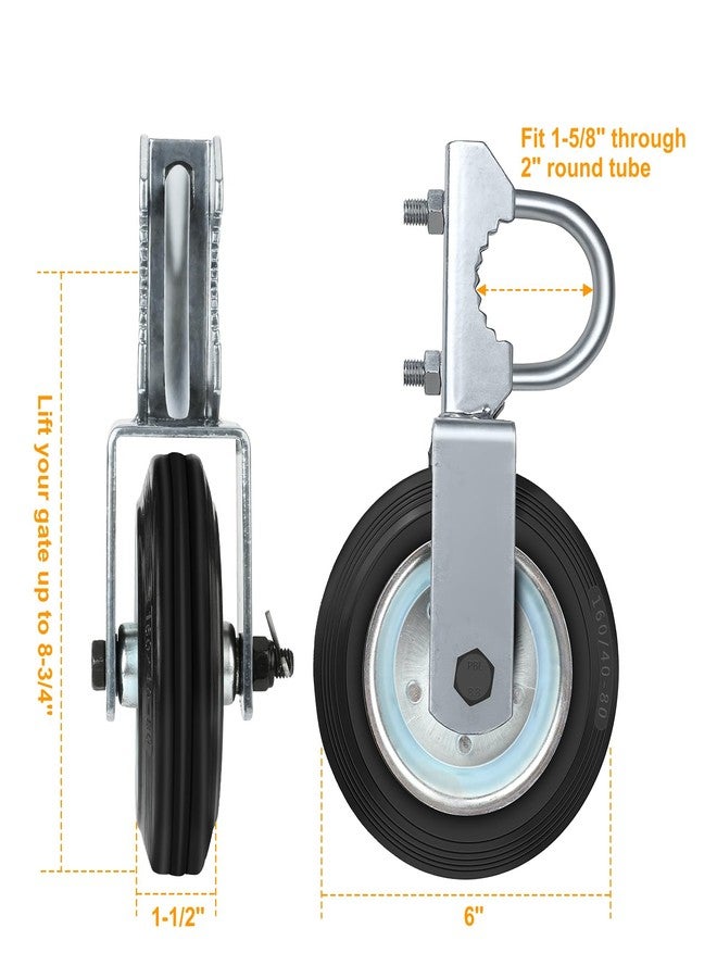 Mofeez Gate Wheel for Metal Swing Gate with 1-5/8" Thru 2" Gate Frames, Gate Support Wheel for Chain Link Fence (Set of 2) - Image 3