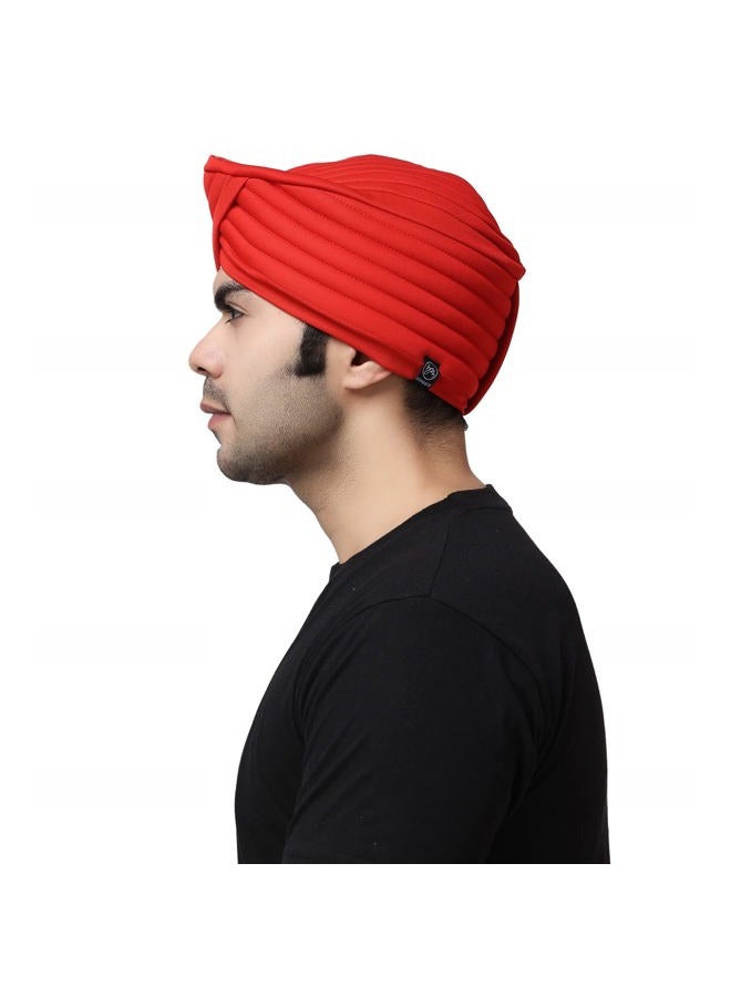 BISMAADH Sikh Tradition Readymade Turban, Dastar, Pagri, Beanie Head Cover for Men (Red) - Image 5