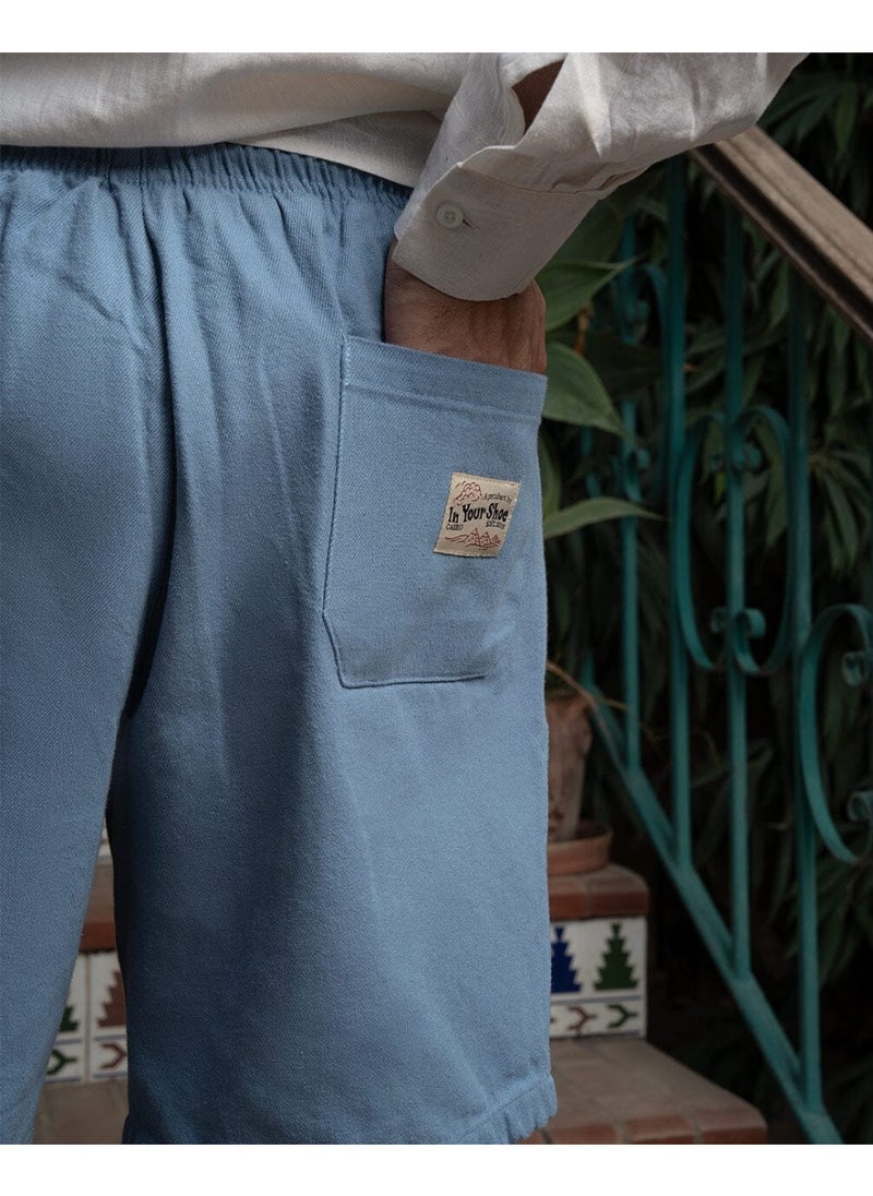 In Your Shoe Baby Blue Gabardine Shorts  - Image 3