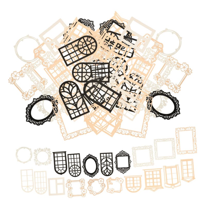 Vintage Lace Cutout Scrapbooking Paper 40pcs Hollowed Patterns for Journals Cards Home Decor - Image 2