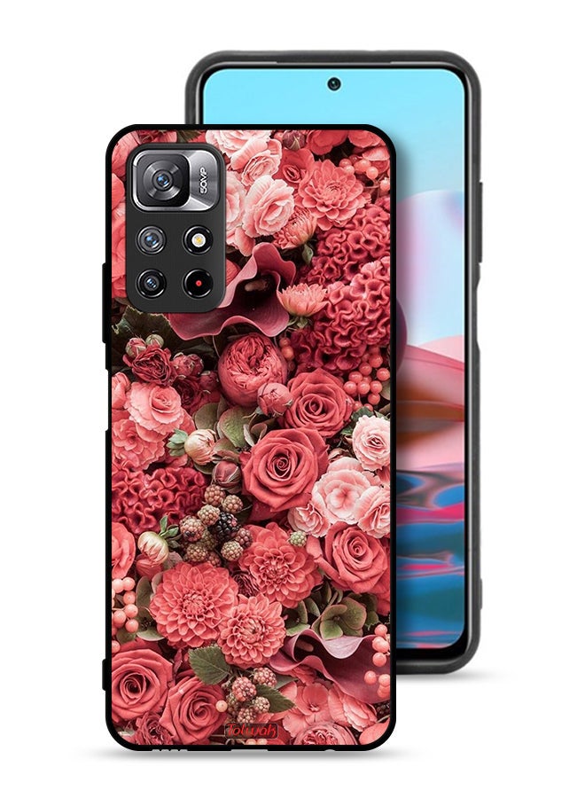 Tolwak Xiaomi Redmi Note 11S Protective Case Cover Peach Roses - Image 1