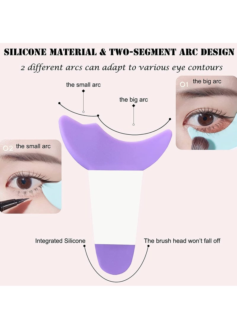 KASTWAVE Eye Makeup Tool, Eyelash Eyeshadow Silicone Auxiliary Protection Tool, Reusable Prevent Soiling Makeup Tool Suitable for Professional Makeup Artists Beginners 2 Pcs, Purple - Image 5