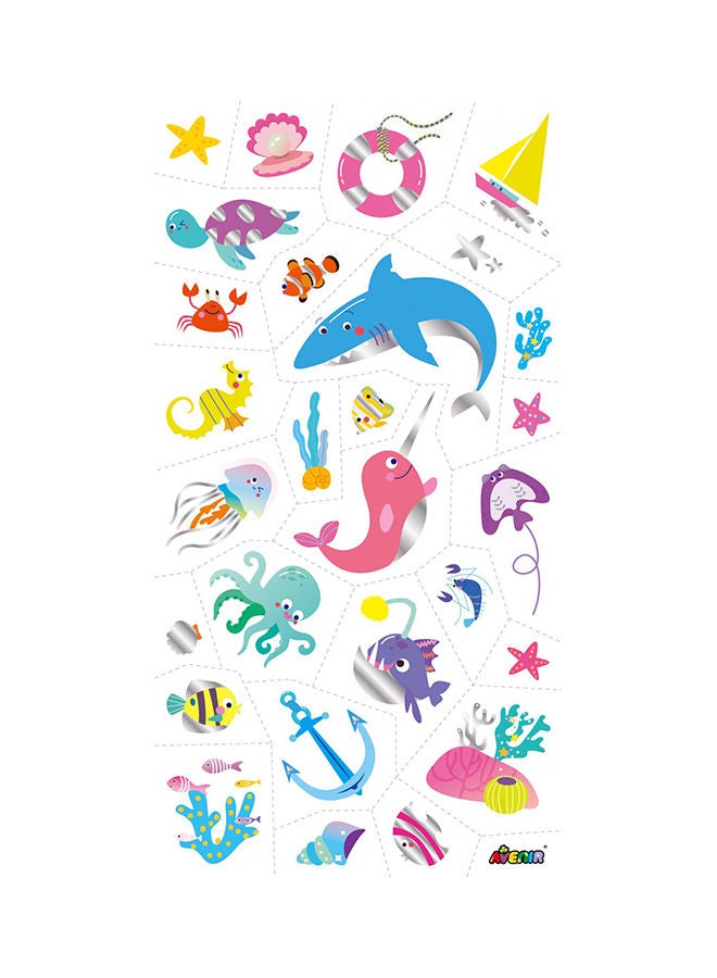 Avenir Tattoo Sticker Sea Animal 52pc Set of Temporary Tattoos High-quality Water Based Ink Safe and Easy to Apply and Remove Lasts 3-5 Days for Kids 3+ - Image 3